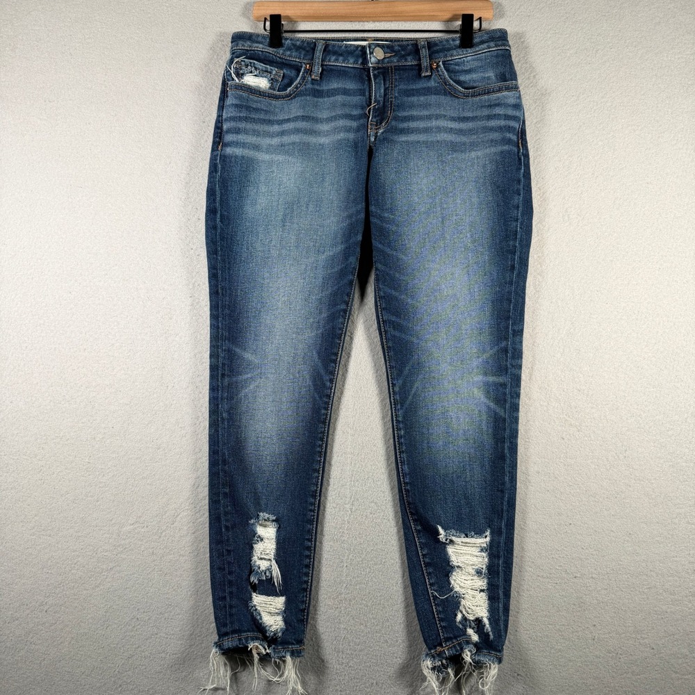 BKE Stella Low Rise Ankle Skinny Distressed Jeans Blue 30 ABK1741A